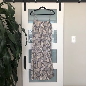 Snakeskin print satin sleeveless dress H&M